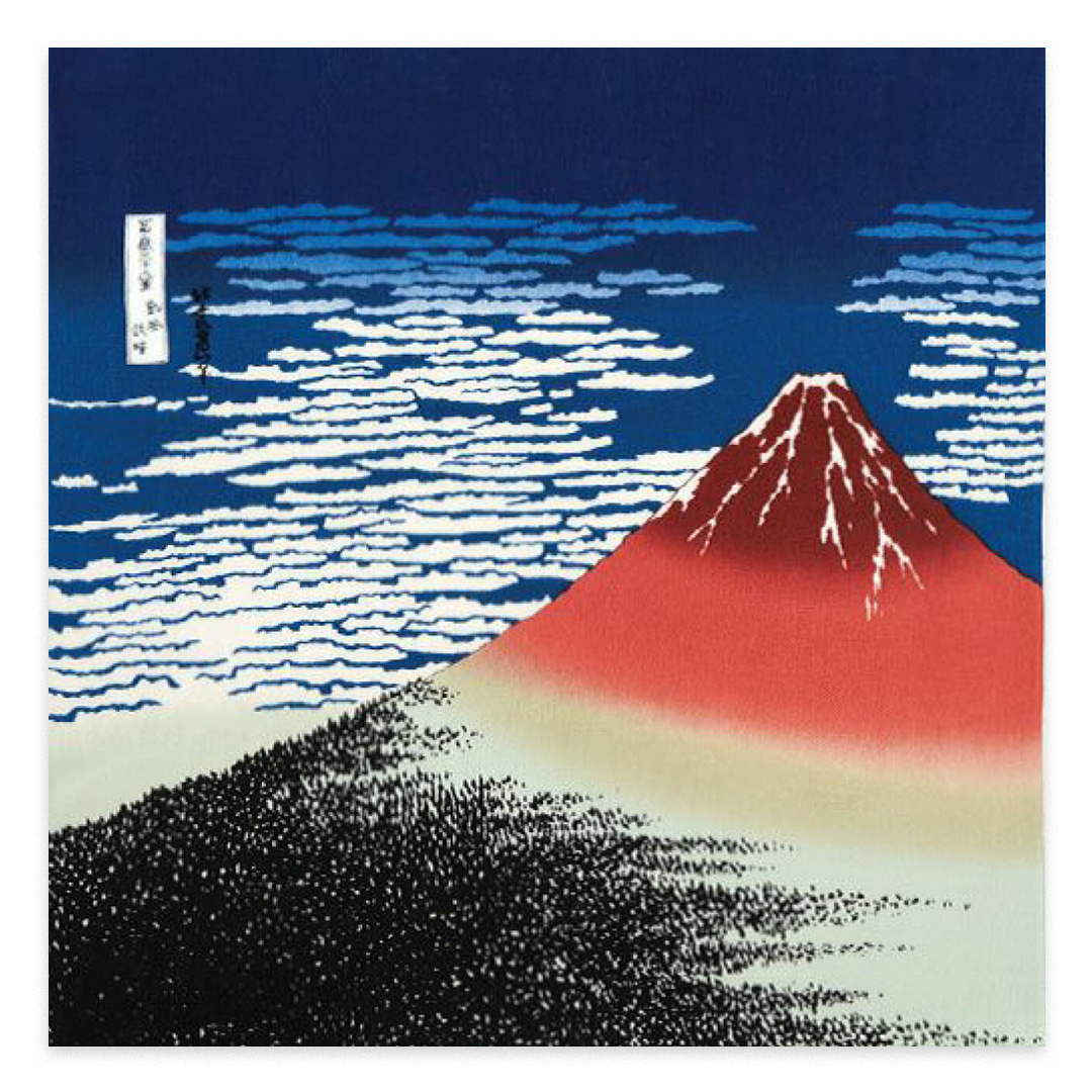 アート風呂敷「浮世絵 葛飾北斎 赤富士」/ Ukiyo-e "Katsushika Hokusai,Red Fuji"の画像