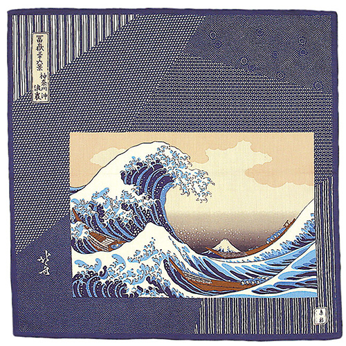 アートフレームハンカチ「葛飾北斎/富嶽三十六景：神奈川沖浪裏」/Art Frame Handkerchief Katsushika Hokusai / Thirty-six Views of Mounの画像