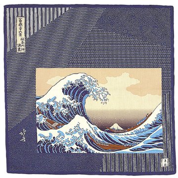 アートフレームハンカチ「葛飾北斎/富嶽三十六景：神奈川沖浪裏」/Art Frame Handkerchief Katsushika Hokusai / Thirty-six Views of Mounの画像