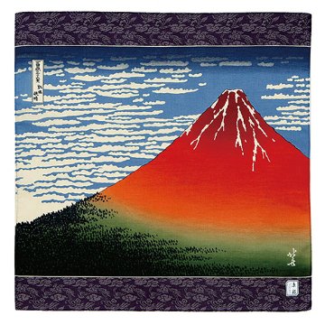 アートフレームハンカチ「富嶽三十六景：凱風快晴(赤富士)」/Art Frame Handkerchief Katsushika Hokusai / Thirty-six Views of Mount の画像