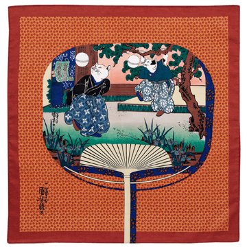 アートフレームハンカチ「歌川国芳/猫の曲まり団扇」/Art Frame Handkerchief Utagawa Kuniyoshi / Cat Playing with a Temari Fanの画像