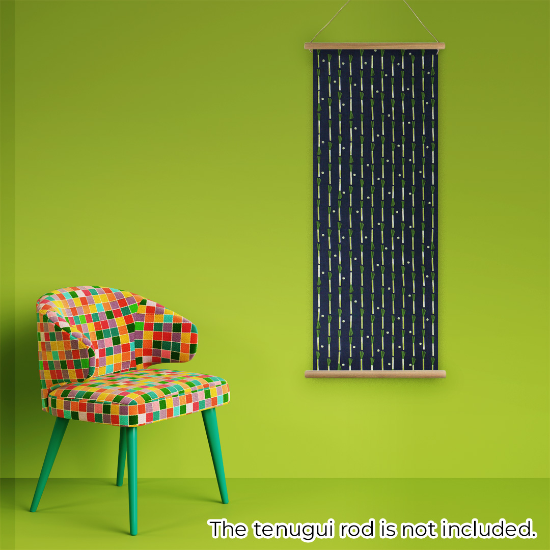 おしゃれでかわいい柄のてぬぐい / Whimsical Tenugui :「白ネギ縞」/ White Leek Motifの画像