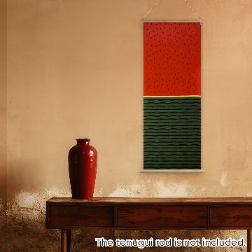 おしゃれでかわいい柄のてぬぐい / Whimsical Tenugui :「染分スイカ」/ Zoomed-In Watermelon Motifの画像