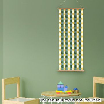  おしゃれでかわいい柄のてぬぐい / Whimsical Tenugui : もろこし市松」/ Ichimatsu Corn Patternの画像