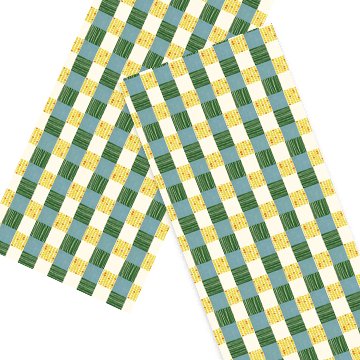  おしゃれでかわいい柄のてぬぐい / Whimsical Tenugui : もろこし市松」/ Ichimatsu Corn Patternの画像