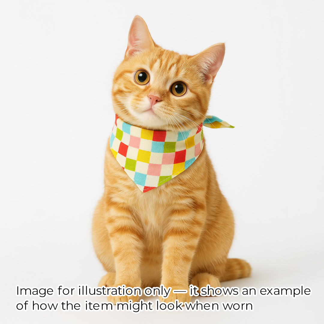 ペット用バンダナ「姫市松」/Dog & Cat Bandana:Colorful Ichimatsu Patternの画像