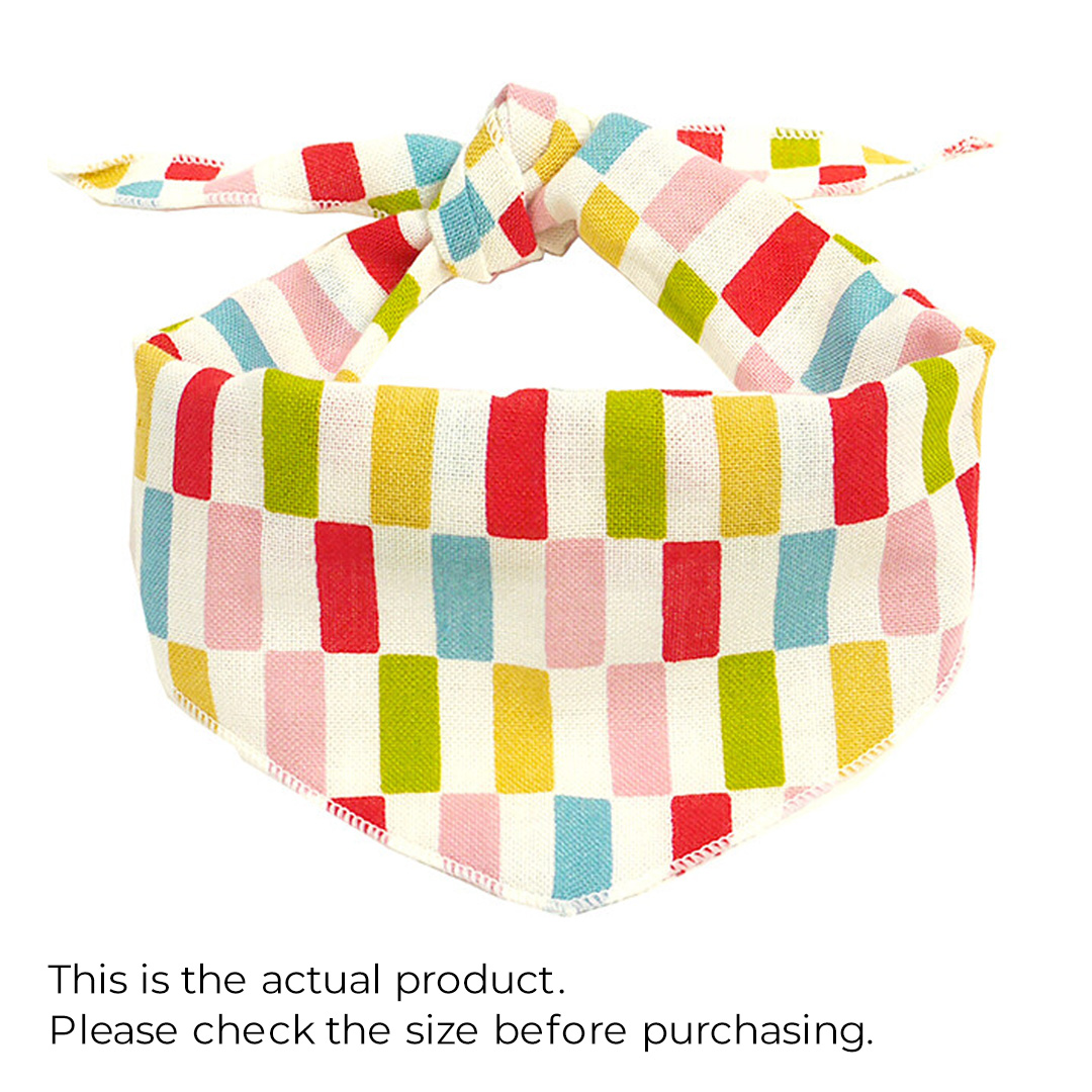 ペット用バンダナ「姫市松」/Dog & Cat Bandana:Colorful Ichimatsu Patternの画像