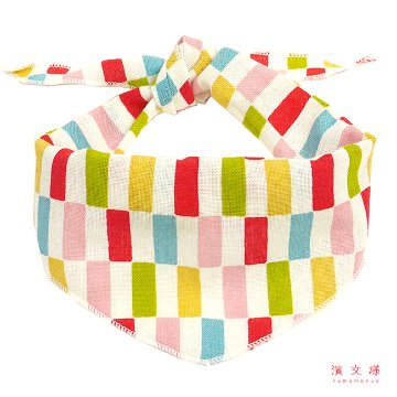 ペット用バンダナ「姫市松」/Dog & Cat Bandana:Colorful Ichimatsu Patternの画像