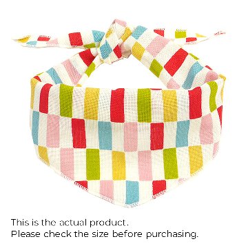 ペット用バンダナ「姫市松」/Dog & Cat Bandana:Colorful Ichimatsu Patternの画像