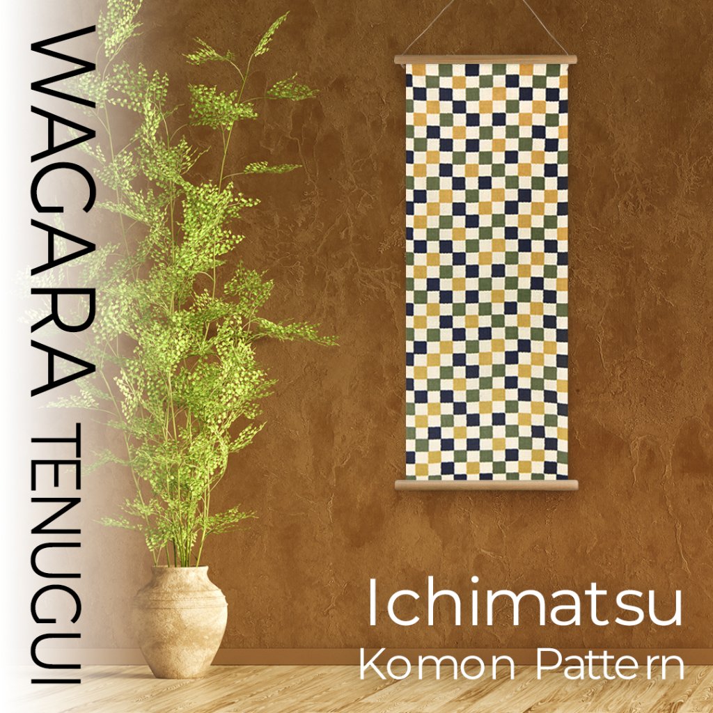 かわいい日本柄のてぬぐい / Kawaii Pop Tenugui : 市松小紋」/ Ichimatsu Komon Patternの画像