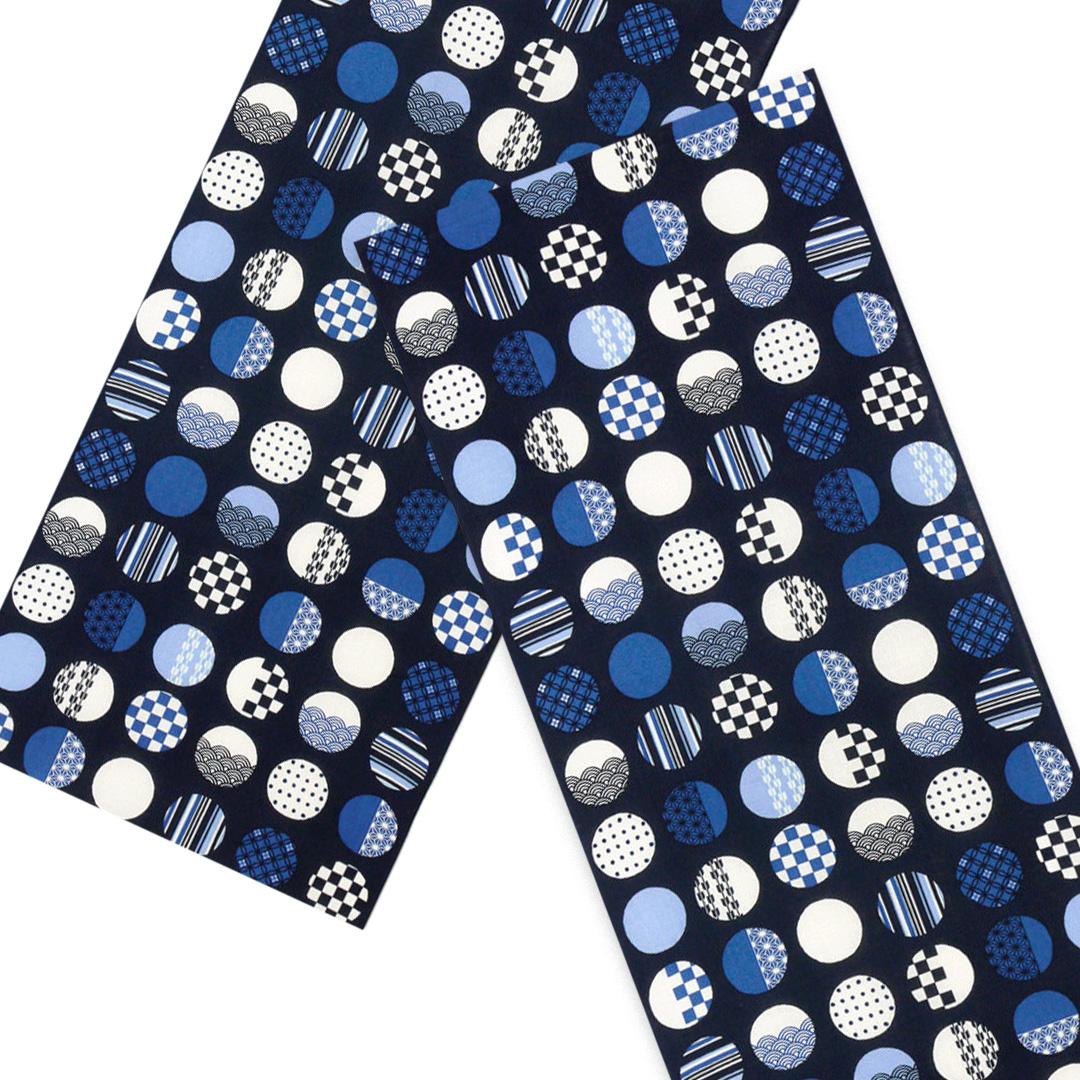 かわいい日本柄のてぬぐい / Kawaii Pop Tenugui :「大玉文様」/ Large Dots with Japanese Motifsの画像