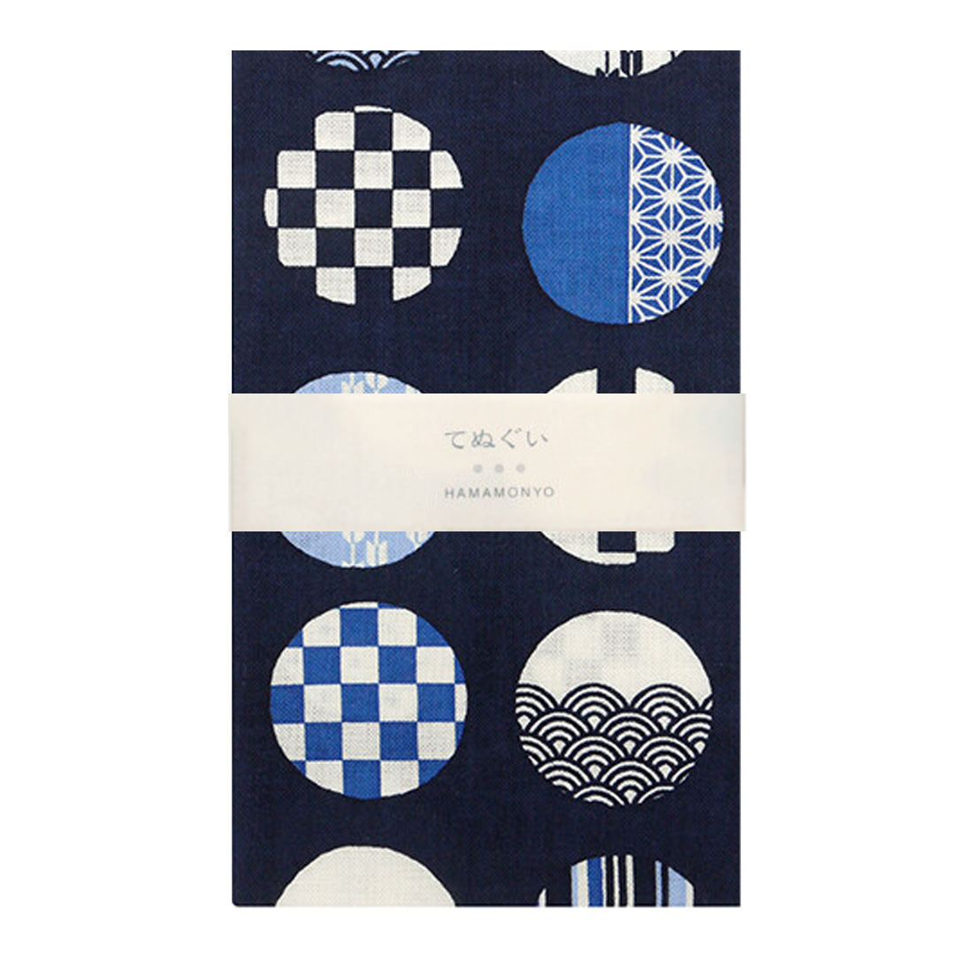 かわいい日本柄のてぬぐい / Kawaii Pop Tenugui :「大玉文様」/ Large Dots with Japanese Motifsの画像