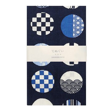 かわいい日本柄のてぬぐい / Kawaii Pop Tenugui :「大玉文様」/ Large Dots with Japanese Motifsの画像