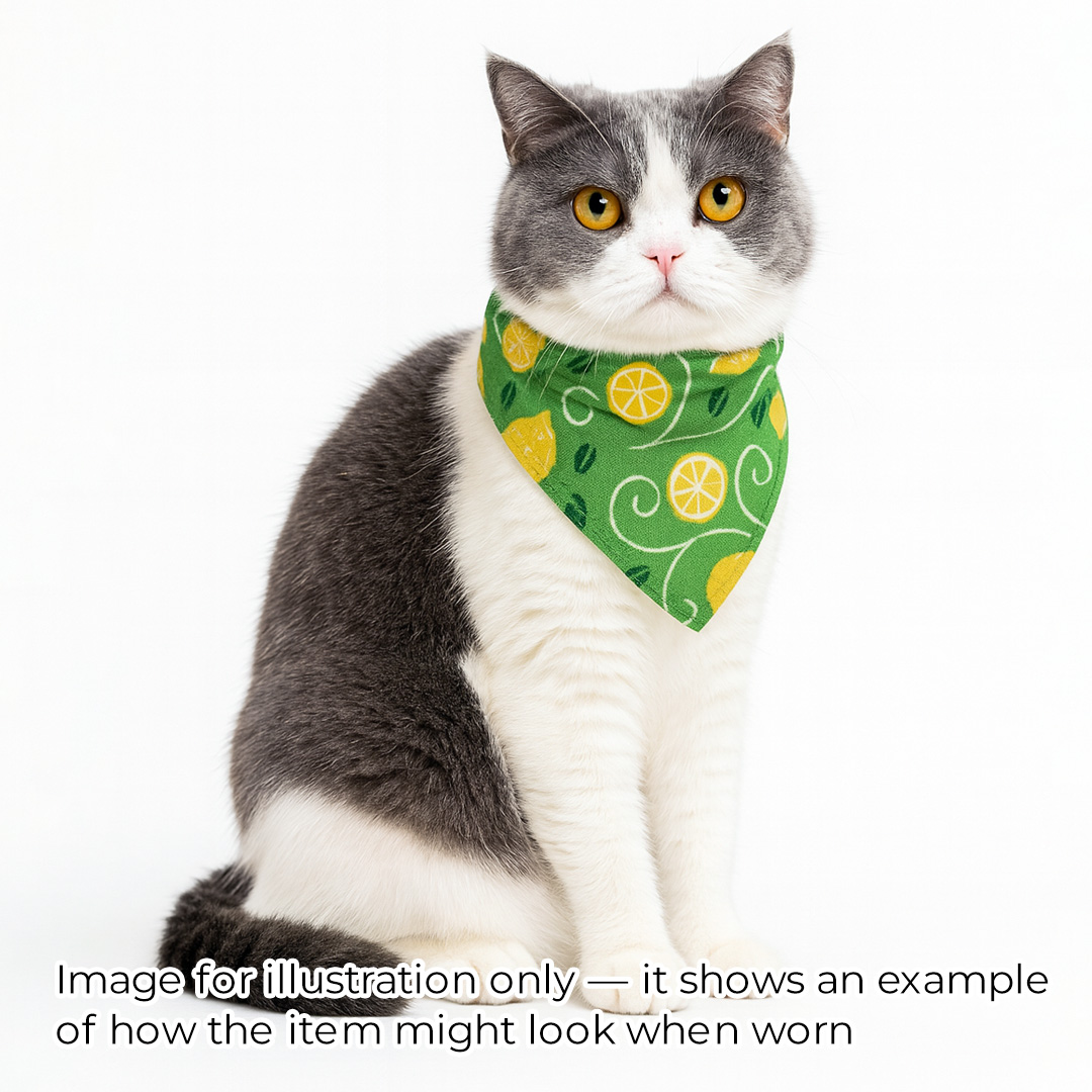 ペット用バンダナ「レモン唐草」/Dog & Cat Bandana:Lemon Arabesque Patternの画像