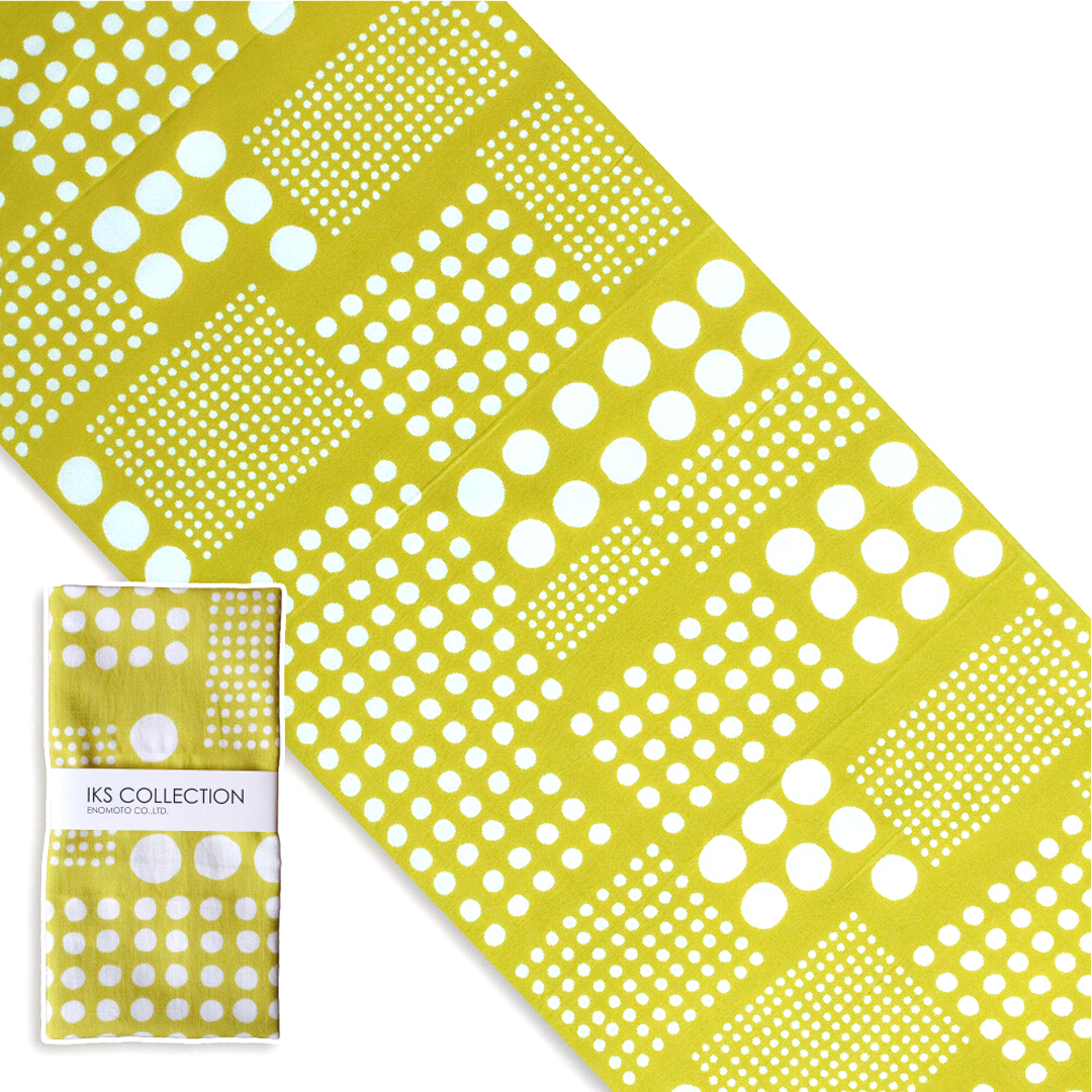 モダン柄てぬぐい「ドットイエローグリーン」/ Modern Patterns TENUGUI:polka dot  yellow greenの画像
