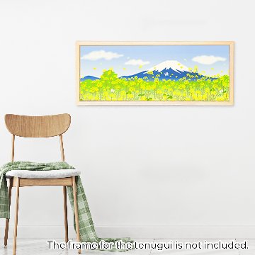絵てぬぐい「富士山と菜の花春景色」/ Tenugui: Mt. Fuji and Rapeseed Flower Spring Sceneryの画像