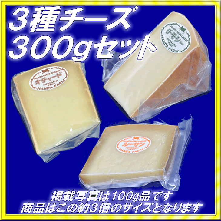 半田ファーム【３種チーズ】各３００ｇセット 【本格的ナチュラルチーズ】【送料込】北海道/大樹町の画像