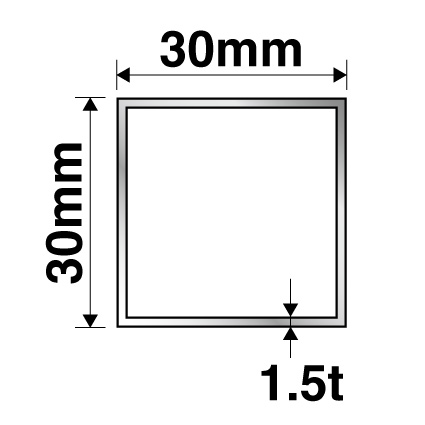 【溶接完成品】1.5t×30mm角 生地アルミ枠 910×910mmの画像