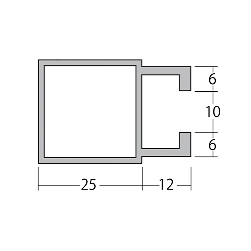 リブ付き角パイプ ALユニット25 4mの画像