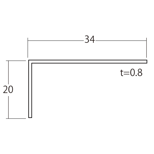 薄物アングル L0.8×20×34×3.64m(ホワイト) の画像