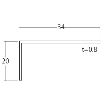 薄物アングル L0.8×20×34×3.64m(ホワイト) の画像