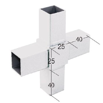 25QJ-6W 25ｍｍ角用アルミコネクター(ホワイト)の画像
