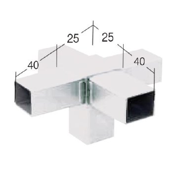 25QJ-7W 25ｍｍ角用アルミコネクター(ホワイト)の画像