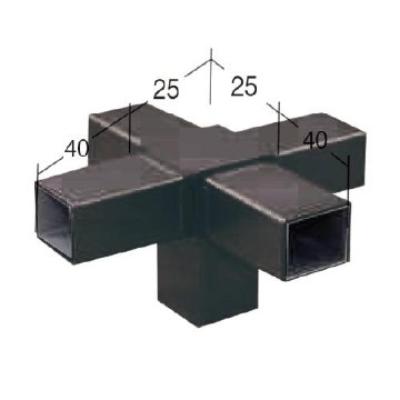 25QJ-7B 25ｍｍ角用アルミコネクター(ブラック)の画像