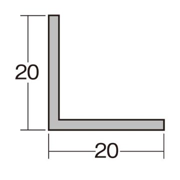 等辺アングル L2×20×20×4m(シルバー) の画像