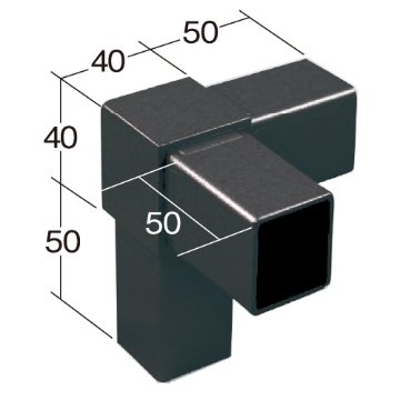 40HJ-3B 40mm角用アルミコネクター(ブラック)の画像