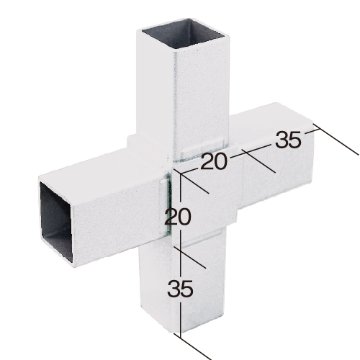 20FJ-6W 20ｍｍ角用アルミコネクター(ホワイト)の画像