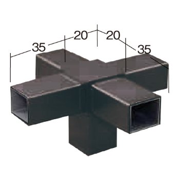 20FJ-7B 30mm角用アルミコネクター(ブラック)の画像