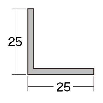 等辺アングル L2×25×25×4m(シルバー) の画像