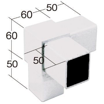 60RJ-3W 60mm角用アルミコネクター(ホワイト)の画像