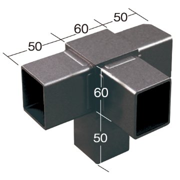 60RJ-5B 60mm角用アルミコネクター(ブラック)の画像