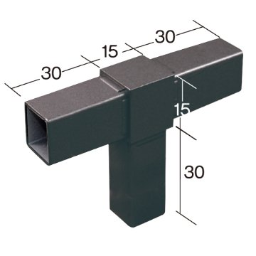 15PJ-2B 15mm角用アルミコネクター(ブラック)の画像