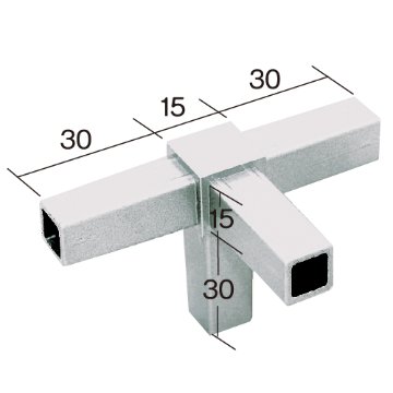 15PJ-5W 15mm角用アルミコネクター(ホワイト)の画像