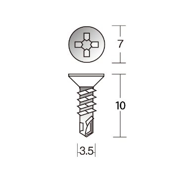 ユニクロ皿ビス 3.5×10 100本入の画像