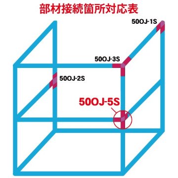 50OJ-5S 50mm角用アルミコネクター(シルバー)画像