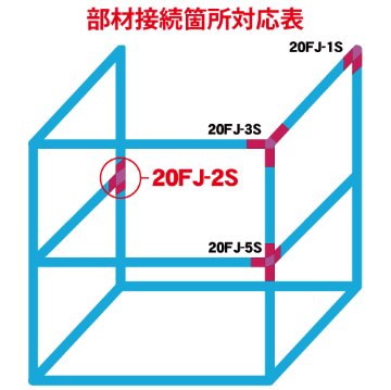 20FJ-2S 20mm角用アルミコネクター(シルバー)画像