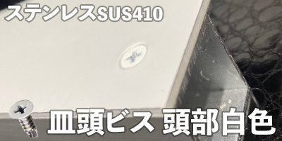 ステンレスSUS410 皿頭ビス 頭部白色