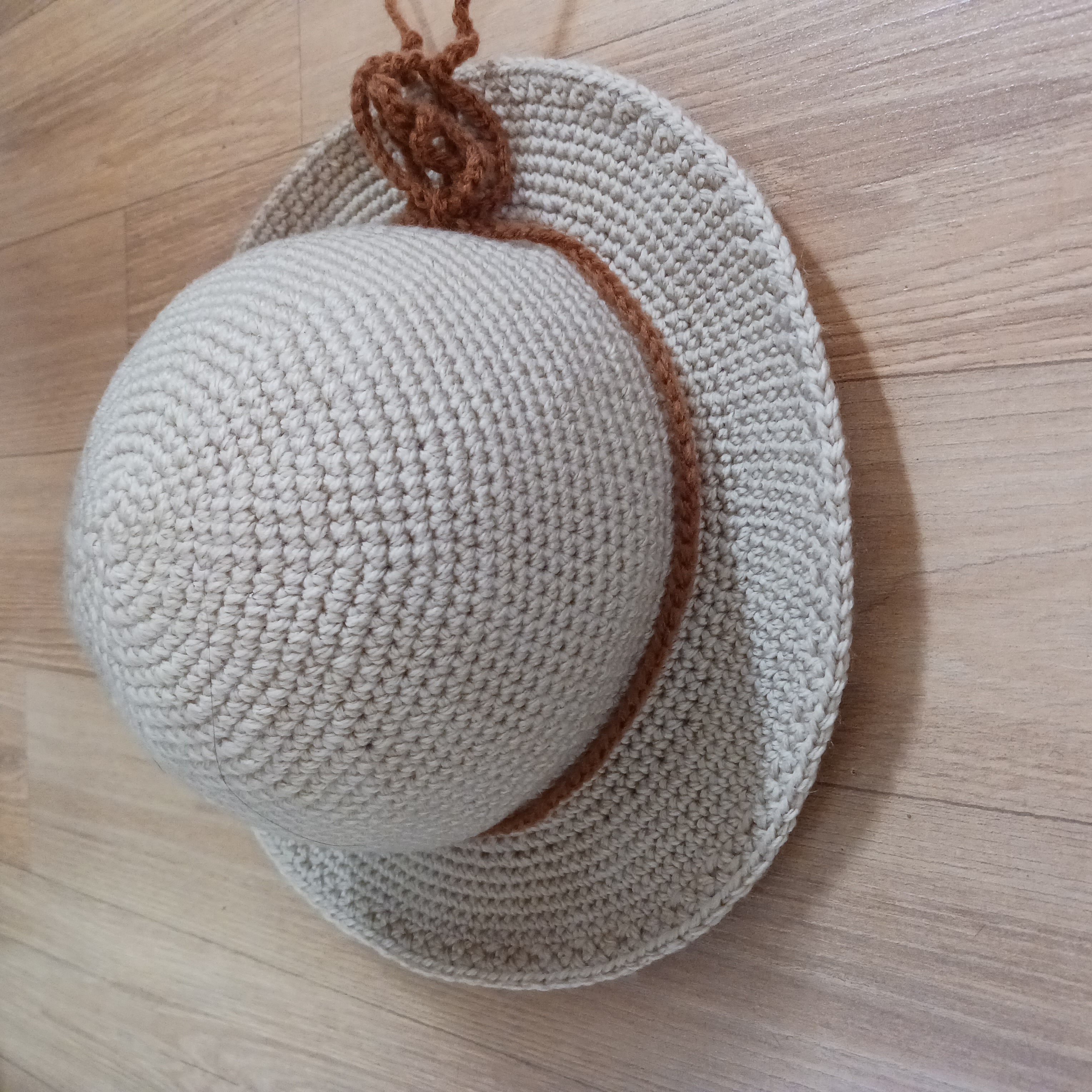 【受注制作】シンプルハット ハンドメイド かぎ針編みの画像