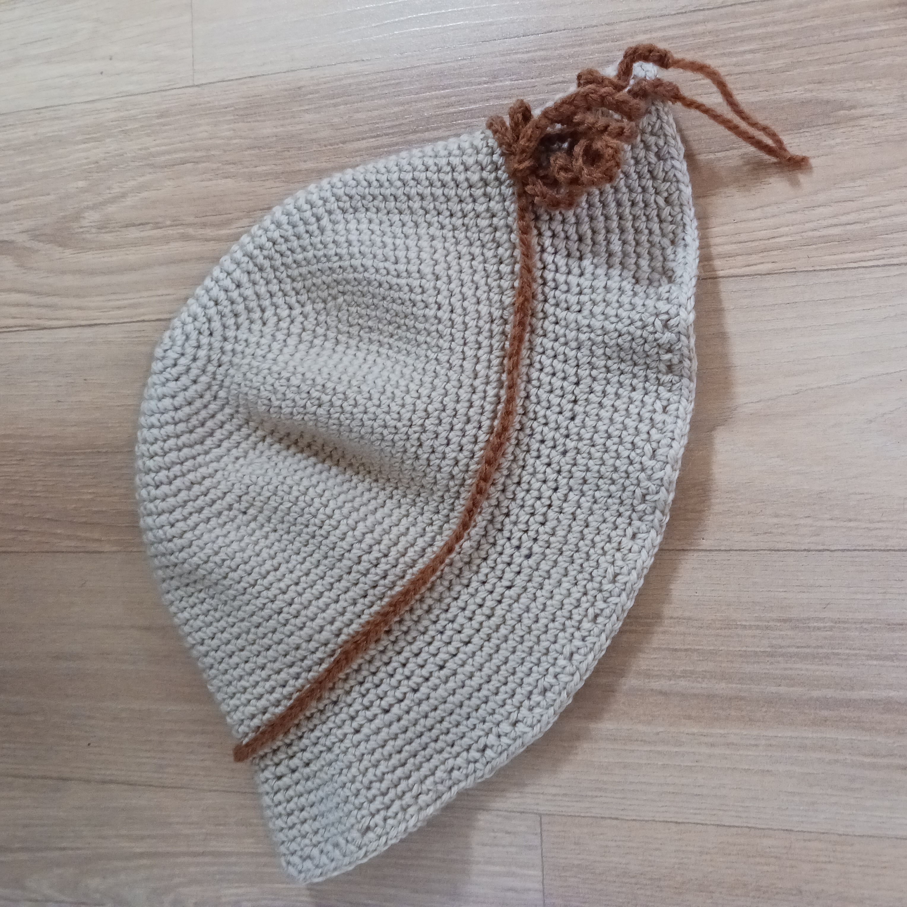 【受注制作】シンプルハット ハンドメイド かぎ針編みの画像