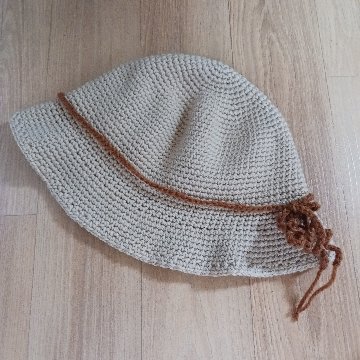 【受注制作】シンプルハット ハンドメイド かぎ針編みの画像