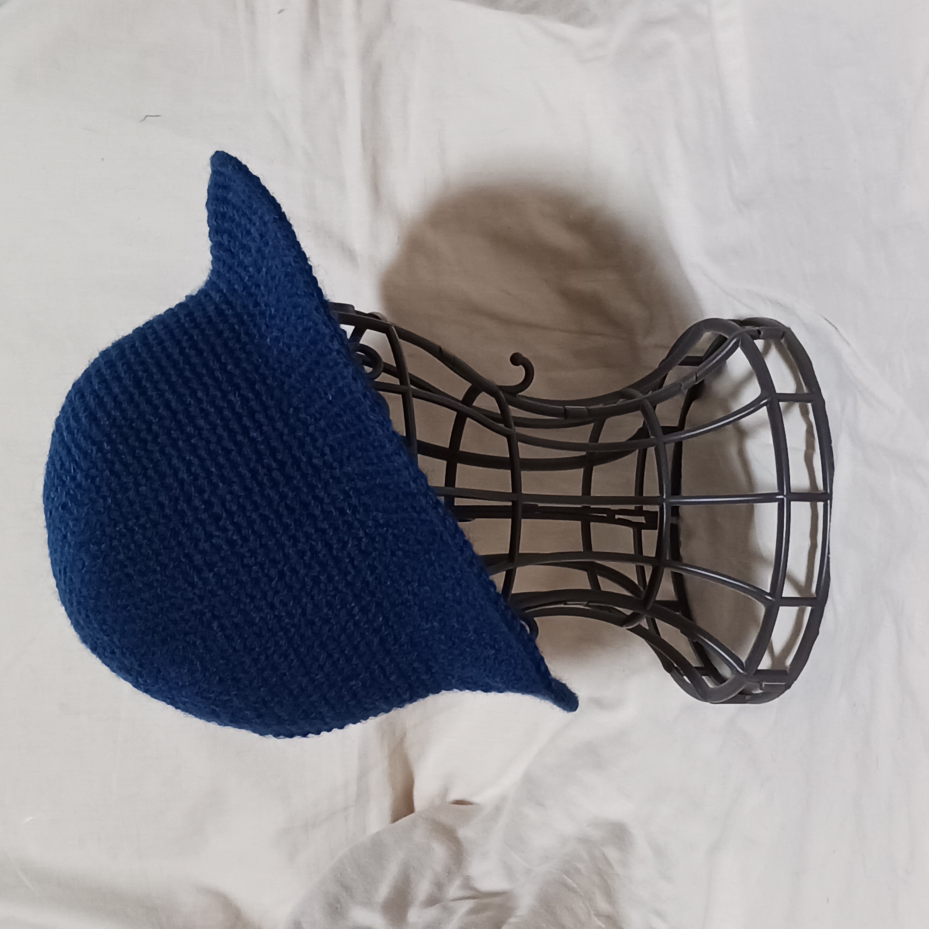 【受注制作】シンプルハット ハンドメイド かぎ針編み　紺色の画像