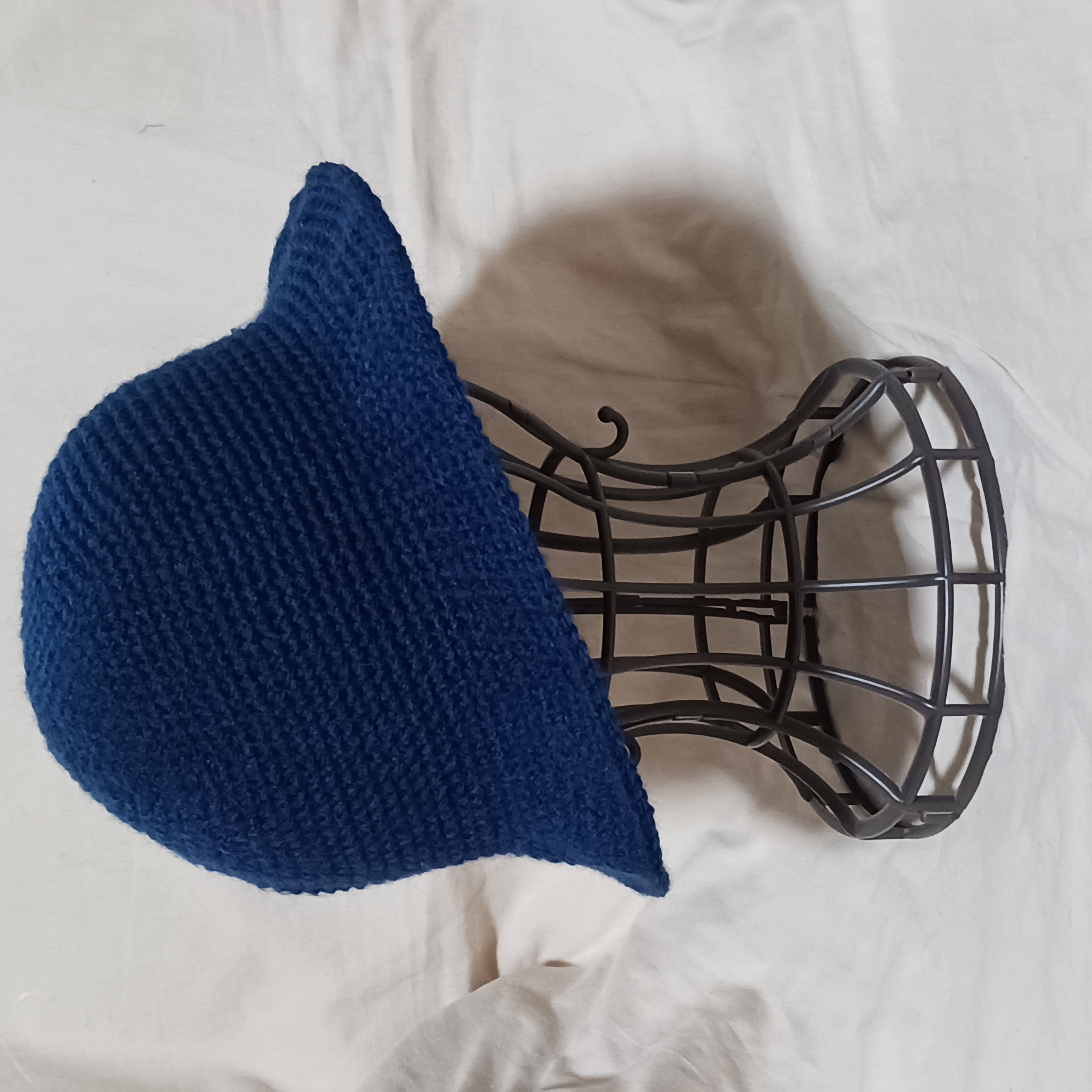 【受注制作】シンプルハット ハンドメイド かぎ針編み　紺色の画像