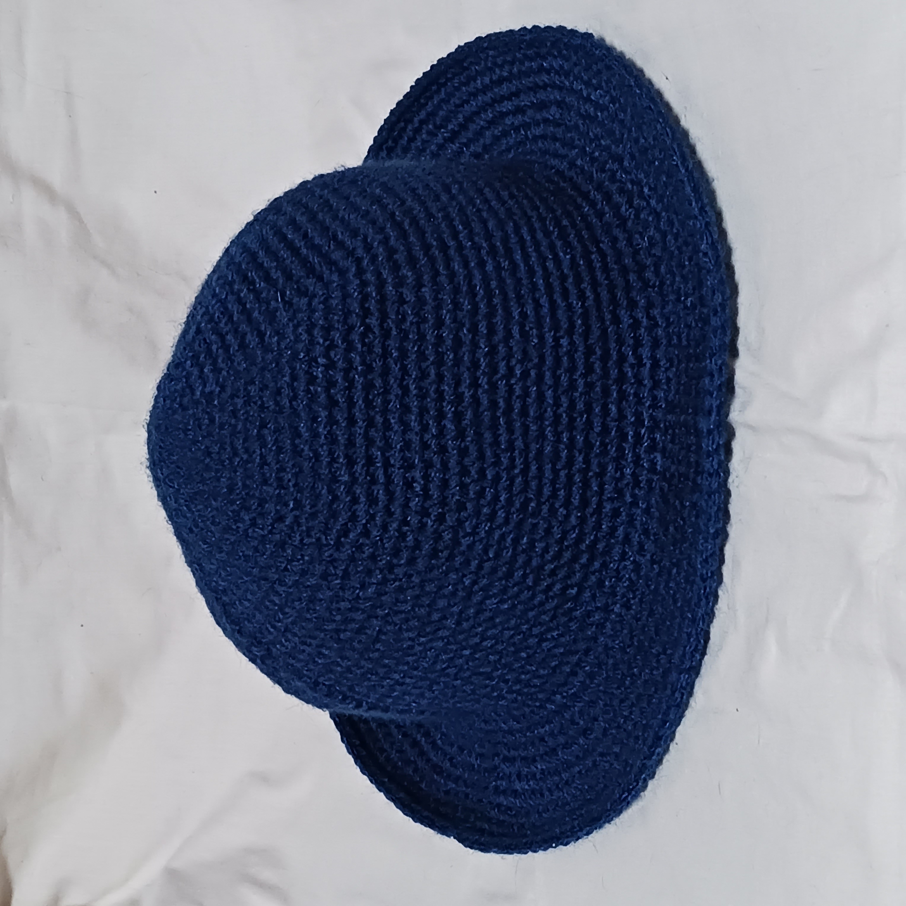 【受注制作】シンプルハット ハンドメイド かぎ針編み　紺色の画像