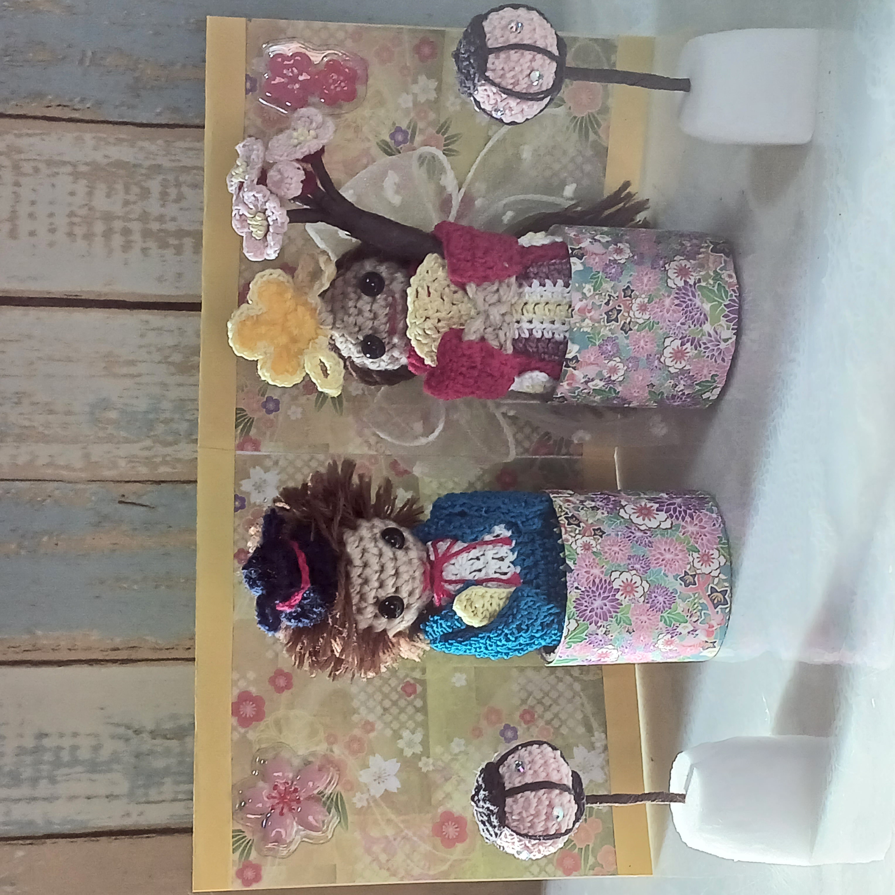 雛飾りセット　あみぐるみ　ハンドメイドの画像