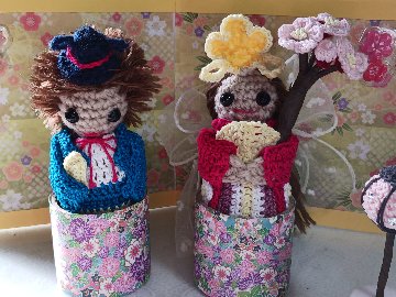 雛飾りセット　あみぐるみ　ハンドメイドの画像