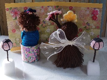 雛飾りセット　あみぐるみ　ハンドメイドの画像
